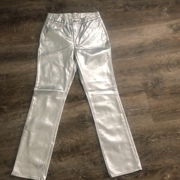 Good American - metallic straight leg trousers - Picture 3 of 4